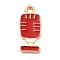 Alloy Enamel Pendants, Golden, Microphone, 18x8x1mm, Hole: 1.8mm