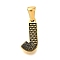 Golden 304 Stainless Steel Pendants, Bark Pattern, Letter J, 18x8.5x2.5mm, Hole: 5.5x3mm