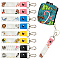 PU Leather & Cotton Name Marker Keychain, with Zinc Alloy Keychain, Mixed Shapes, 13x2cm