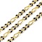 Brass Figaro Chains, with Enamel, Lead Free & Cadmium Free, Long-Lasting Plated, Rack Plating, Soldered, with Spool, Real 18K Gold Plated, Black, 3mm