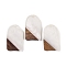 Resin & Wood Pendants, Arch Charms, White, 38x22.5x3.5mm, Hole: 2mm