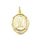 Brass Pendants, with Enamel, Oval with Letter, Real 18K Gold Plated, with Jump Ring, Letter M, 20x15~15.5x2mm, Hole: 3.5mm