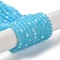 Transparent Glass Beads Strands, Faceted, Frosted, Half AB Color Plated, Rondelle, Deep Sky Blue, 4~4.5x3.5~4mm, Hole: 1mm, about 105~110pcs/strand, 38~39cm