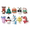 PVC Doll Pendants, Mixed Shape, Mixed Color, 46~62x34~45x19~26mm, Hole: 3mm