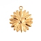 Stainless Steel Pendants, Real 18K Gold Plated, Flower, 25x22mm