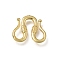Brass M-Hook Clasps, Rack Plating, Golden, 13x15x1.8mm