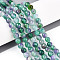 Dyed Natural White Jade Beads Strands, Round, Faceted, Medium Turquoise, 5.5~6.2mm, Hole: 1mm, about 65~66pcs/strand, 14.76~15.16''(37.5~38.5cm)