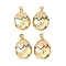 Brass Micro Pave Clear Cubic Zirconia Enamel Pendants, Egg, Cadmium Free & Lead Free, Long-Lasting Plated, Rack Plating, Real 18K Gold Plated, Mixed Color, 25.5x18x10mm, Hole: 4x3.5mm