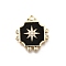 Brass Micro Pave Cubic Zirconia Pendants, Square with Star, with Enamel, Real 18K Gold Plated, 19x17.5x4mm, Hole: 1.2mm
