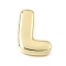 Brass Slide Charms, Letter, Golden, Letter L, 25x18.5x5mm, Hole: 11x2.5mm