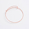 Adjustable Iron Bangle Making, Textured, Rose Gold, 2-3/8 inch(6.2cm)