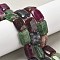 Natural Malaysia Jade Beads Strands, Dyed, Rectangle, Mixed Color, 18x13x5mm, Hole: 1mm, about 10~11pcs/strand, 7.28''~7.87''(18.5~20cm)