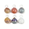 Handmade Lampwork Pendants, Round, Mixed Color, 27.5~28.5x17.5~18mm, Hole: 4.5~5mm