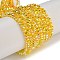 Electroplate Glass Beads Strands, Pearl Luster Plated, Faceted, Bicone, Gold, 4x4x3mm, Hole: 1mm, about 149pcs/strand, 12.2~12.6''(31~32cm)