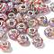 Transparent Resin Rondelle European Beads, with Star Paillette & Platinum Tone Brass Cores, Large Hole Beads, Colorful, 14x8.5mm, Hole: 5mm