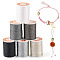 Pandahall 6Rolls 6 Colors Polyester Metallic Thread, Mixed Color, 1mm, about 7.66 Yards(7m)/roll