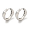 Brass Hoop Earrings, Real Platinum Plated, 16x4mm