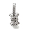 Brass Micro Pave Cubic Zirconia Donut Bails, Column, Long-Lasting Plated, Platinum, 19x9x8.5mm, Hole: 7.5x3.5mm