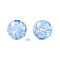 Transparent Crackle Acrylic Beads, Round, Cornflower Blue, 8x7.5mm, Hole: 1.8mm, about 1700pc/500g