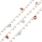 Brass & ABS Imitation Pearl & Cubic Zirconia Beaded Chain, Long-Lasting Plated, Flat Round, Soldered, with Spool, Golden, 2~4x2~2.5mm, about 10.93 yards(10m)/roll
