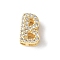 Brass Micro Pave Clear Cubic Zirconia Initial Multi-strand Links, Real 18K Gold Plated, Lead Free & Cadmium Free, Long-Lasting Plated, Rack Plating, Letter B, 10x5~9.5x4.5~5mm, Hole: 1.5~3.2x2~8mm