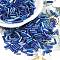 Glass Round Bugle Beads, Mixed Style, Blue, 5~7x2mm, Hole: 0.6~1mm, about 16199pcs/pound