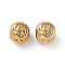 Ion Plating(IP) 304 Stainless Steel Rhinestone European Beads, Round Large Hole Beads, Real 18K Gold Plated, Round with Letter, Letter G, 11x10mm, Hole: 4mm
