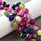 Natural Quartz Dyed Beads Strands, Faceted, with Seed Beads, Twist, Misty Rose, 10x9~10x9~10mm, Hole: 1mm, about 33~34pcs/strand, 15.04''~15.35''(38.2~39cm)
