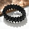 Bicone Natural Obsidian Beads Stretch Bracelets for Women Men, Inner Diameter: 2-1/4~ 2-1/2 inch(5.75~6.45cm)