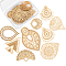 304 Stainless Steel Pendants, for DIY Jewelry Making, Mixed Shapes, Golden, 16pcs/box