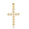Brass Micro Pave Clear Cubic Zirconia Pendants, Rhombus Cross Charms, Real 18K Gold Plated, 30x20x2.1mm