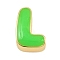 Brass Enamel Beads, Cadmium Free & Lead Free, Rack Plating, Long-Lasting Plated, Real 18K Gold Plated, Letter L, 14x10x6.5mm, Hole: 3x11mm