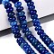 Natural White Jade Beads Strands, Smooth Rondelle, Dyed, Blue, 10~10.5x5.5~6mm, Hole: 0.7~1.2mm, about 61~69pcs/strand, 14.37~15.55 inch(36.5~39.5cm)