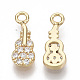 Brass Micro Pave Clear Cubic Zirconia Charms KK-S355-016-NF-1