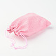 ポリエステル模造黄麻布包装袋巾着袋  フラミンゴ  18x13cm X-ABAG-R004-18x13cm-04-4