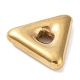 304ステンレス鋼スペーサービーズ  三角形  ゴールドカラー  16.5x18.5x4.5mm  穴：4mm STAS-A088-06G-2