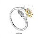 Shegrace 925 anillos ajustables de plata esterlina JR820A-01-2