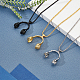 Anattasoul 3 pièces 3 couleurs alliage musique casque pendentif colliers ensemble pour les femmes NJEW-AN0001-28-7