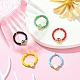 Set di anelli per dito elasticizzati con perline in vetro da 5 pz e 5 colori RJEW-TA00077-4