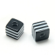 Opaque Stripe Resin Beads RESI-S342-10x10-01-2