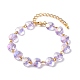 Sparkling Heart Glass Beaded Bracelet for Girl Women BJEW-JB07177-2