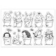 GLOBLELAND Pot Animals Clear Stamps Potted Plant Bunny Dog Cat Hedgehog Silicone Clear Stamp Seals for Cards Making DIY Scrapbooking Photo Journal Album Decoration DIY-WH0167-56-1045-8