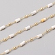 Chaînes de perles de howlite naturelle à la main CHC-E021-01G-4