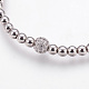 Bracelets de perles tressés en laiton réglables BJEW-JB03777-02-2