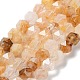Quartz hématoïde jaune naturel/fils de perles de quartz guérisseur doré G-G030-A01-02-1