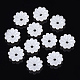 10花弁ABSプラスチックパール調ビーズキャップ  花  乳白色  10x3mm  穴：1.6mm OACR-S020-23-2
