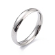 Placcatura ionica (ip) 304 semplice anello a fascia semplice in acciaio inossidabile per le donne RJEW-B036-08-3