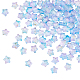 Dicosmetic 2 hebras lindas cuentas en forma de estrella cuentas de estrella pintadas con aerosol lila cuentas espaciadoras de estrellas con brillo hilo de cuentas de vidrio transparente para hacer joyas trenzas para el cabello GLAA-DC0001-12-1