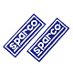 機械刺繍布地アイロンワッペン  マスクと衣装のアクセサリー  アップリケ  単語sparcoの四角形  ブルー  62.5x23x1mm FIND-T030-061A-1