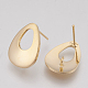 Brass Stud Earring Findings KK-Q750-038G-2